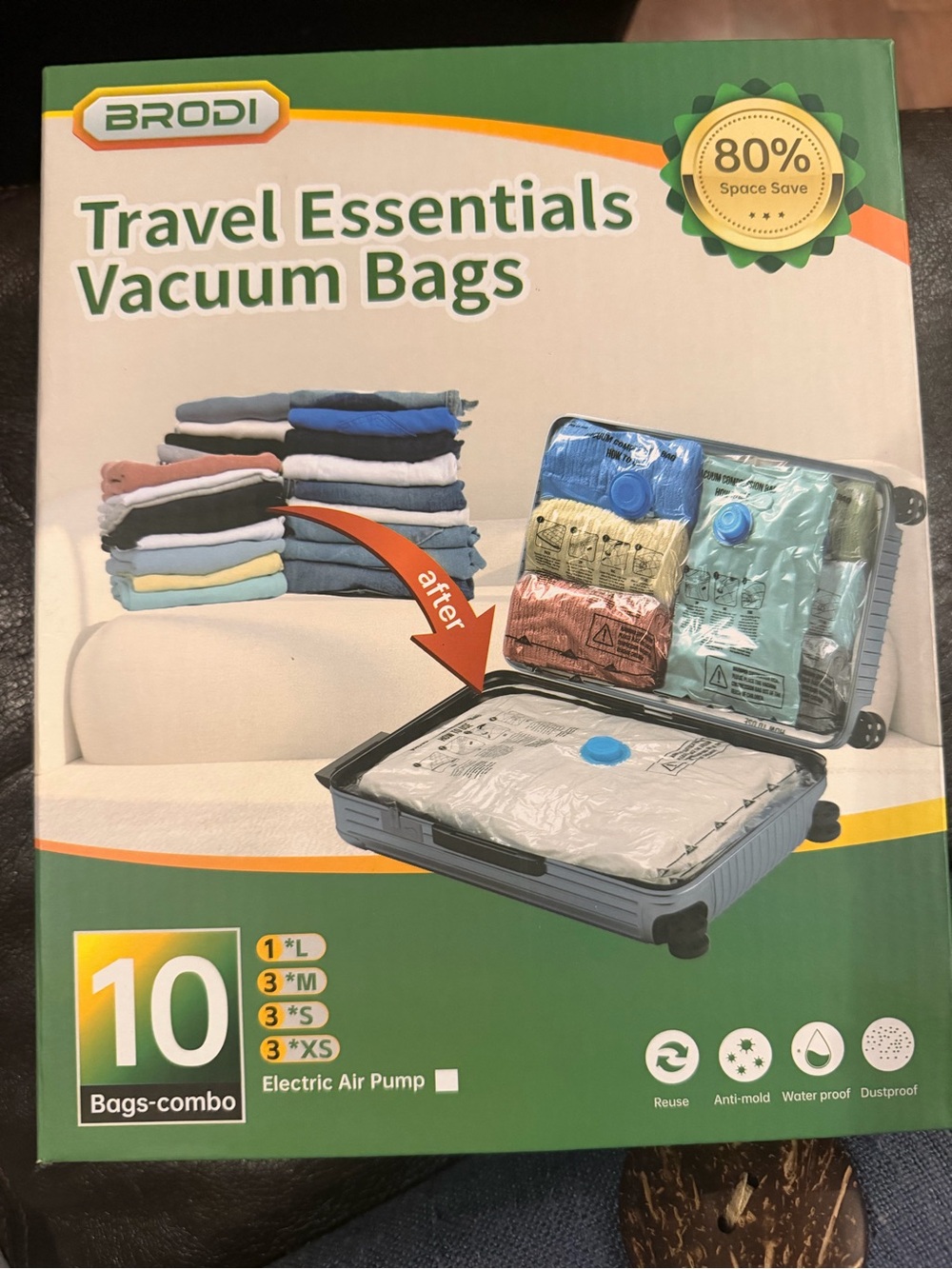 BRODI Travel Essentials Vacuum Space Saver Bags - 10 Multi Sized Bags